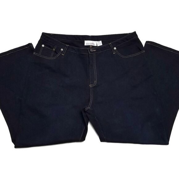 Retro Y2K Volup Silhouettes Black Denim Gold Embroidered Boot Cut Jeans 20 - Picture 3 of 9